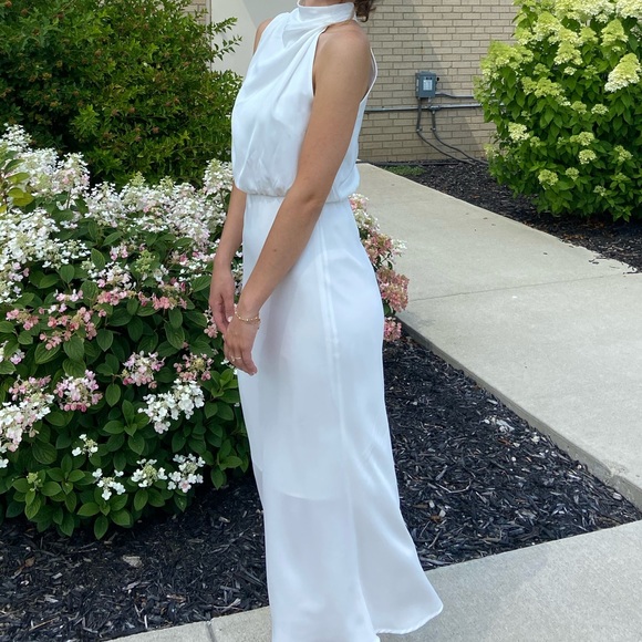 White Halter Maxi Dress - Picture 2 of 3